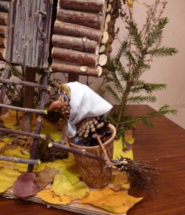 баба яга поделка из природного материала