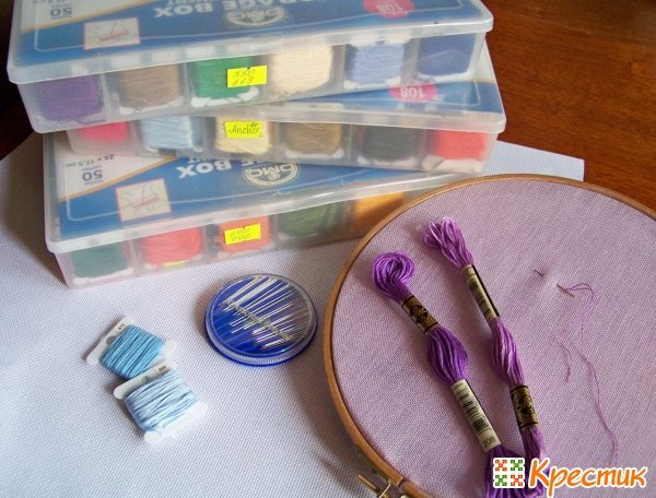 Хранение ниток мулине и игл для вышивания
