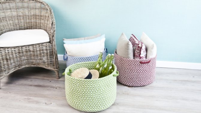 Корзина крючком: схема и описание изделия из шпагата своими руками
