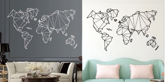 наклейки на стену: карта мира