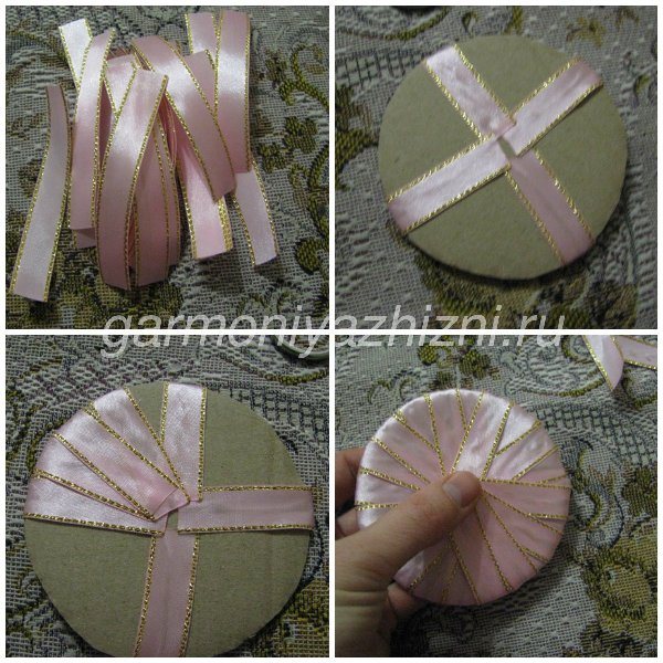 обклеиваем крышку шкатулки лентой