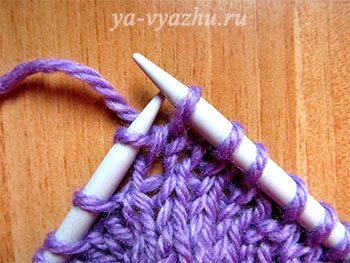 Образование петли из петли нижнего ряда