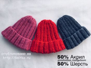 Описание зимней шапки из толстой пряжи