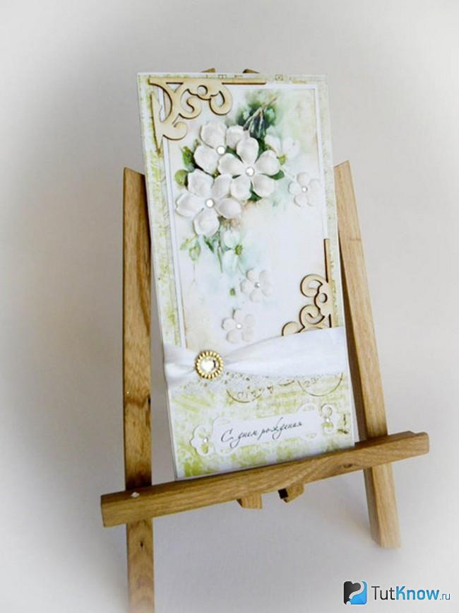 Поздравительная открытка на подставке