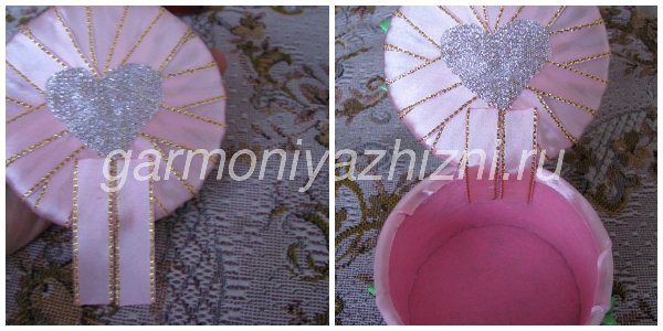 приклеиваем крышку к шкатулке