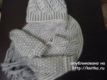 Шапочки и шарфы в технике бриошь