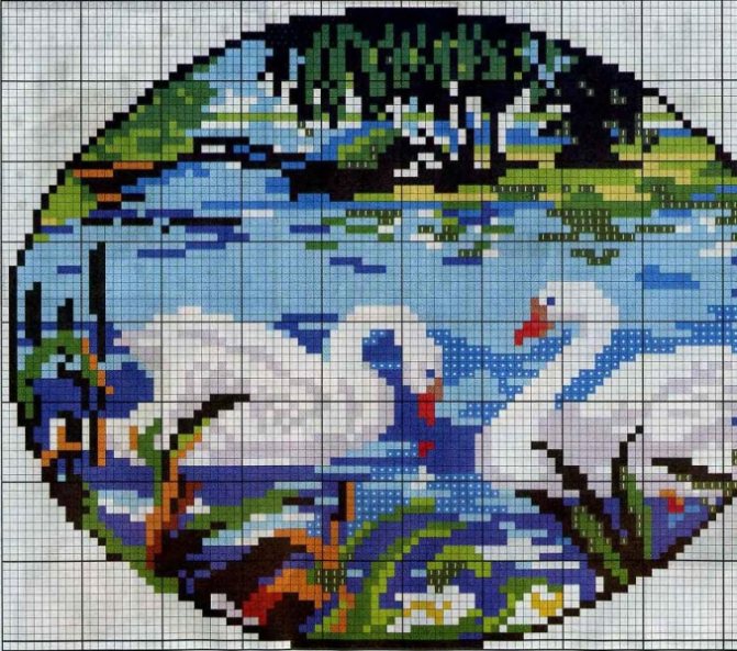 Схемы для вышивки крестом лебедей: лебединая пара бесплатно, черная верность на пруду, девушка и наборы, царевна