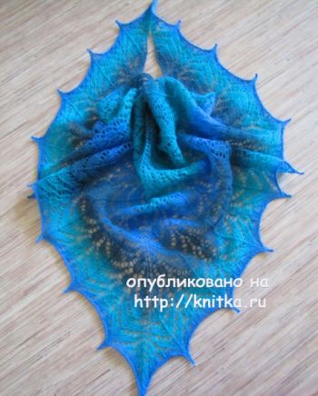 Вязанные спицами шали Сад Аллы и Птица Гамаюн