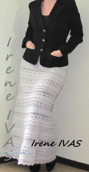 Юбка длинная крючком для женщин по мотивам юбки Пагода