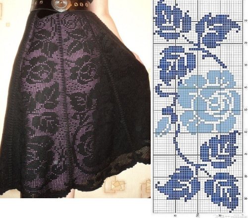 Юбка крючком. Схемы и описание для женщин, размеры