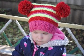 Зимняя шапочка для девочки - работа Татьяны